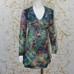 Alberto Makali Long sleeve v neck mini dress Mediu